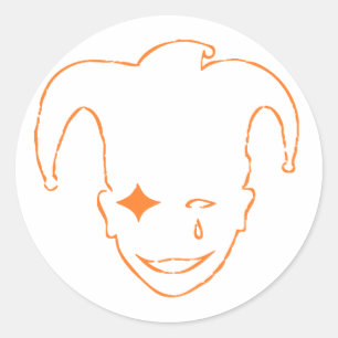 White and Red MTJ Runder Aufkleber