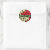 White and Red Poinsettias Christmas Sticker (Tasche)