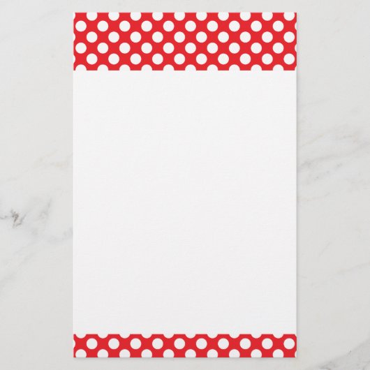White and Red Polka Dot Briefpapier (Vorderseite)