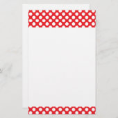 White and Red Polka Dot Briefpapier (Vorne/Hinten)
