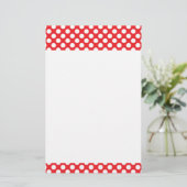 White and Red Polka Dot Briefpapier (Stehend Vorderseite)
