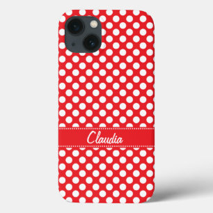 White and Red Polka Dot Case-Mate iPhone Hülle