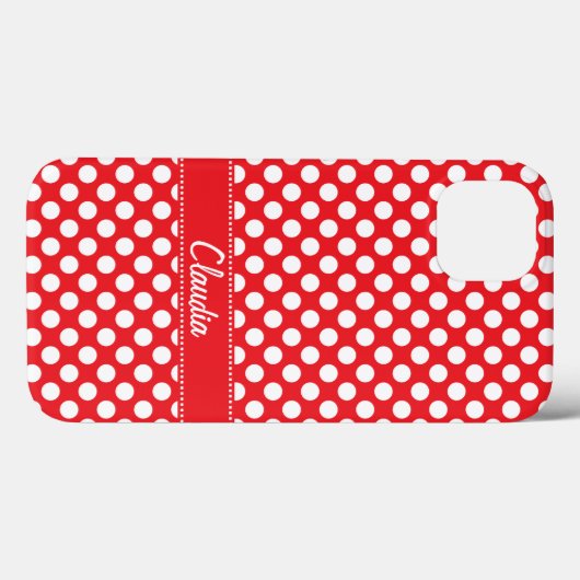 White and Red Polka Dot Case-Mate iPhone Hülle (Rückseite (Horizontal))