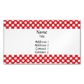 White and Red Polka Dot Magnetische Visitenkarte (Vorderseite)