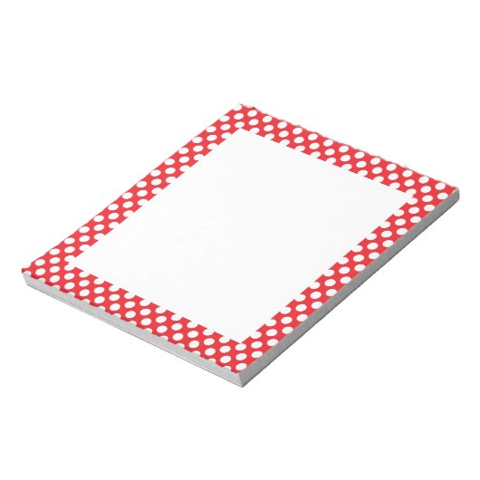 White and Red Polka Dot Notizblock (Rotiert)