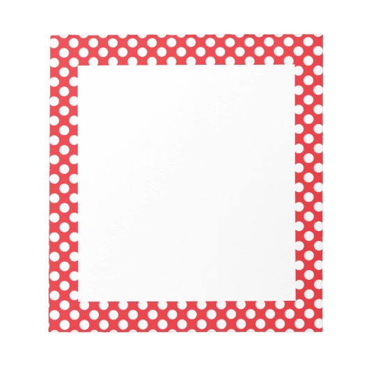 White and Red Polka Dot Notizblock (Vorderseite)