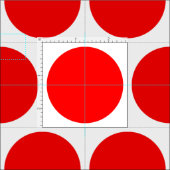 White and Red Polka Dot Stoff (Kachel)