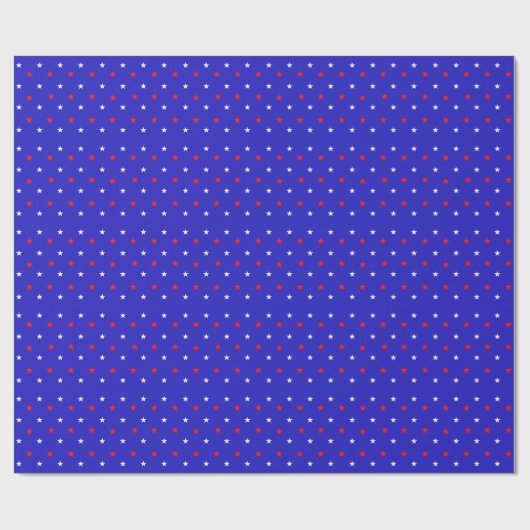 White and Red Stars - Starry Sky Pattern Geschenkpapier (Flach)