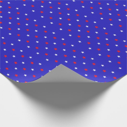 White and Red Stars - Starry Sky Pattern Geschenkpapier (Ecke)