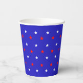 White and Red Stars - Starry Sky Pattern Pappbecher (Rückseite)