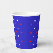 White and Red Stars - Starry Sky Pattern Pappbecher (Links)