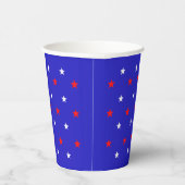 White and Red Stars - Starry Sky Pattern Pappbecher (Rechts)
