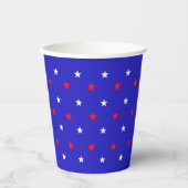 White and Red Stars - Starry Sky Pattern Pappbecher (Vorderseite)