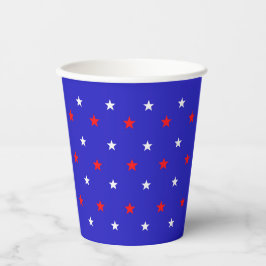 White and Red Stars - Starry Sky Pattern Pappbecher