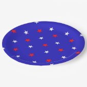 White and Red Stars - Starry Sky Pattern Pappteller (Schrägansicht)