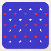 White and Red Stars - Starry Sky Pattern Rechteckiger Pappuntersetzer (Vorderseite)