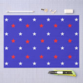 White and Red Stars - Starry Sky Pattern Seidenpapier (Handwerk)