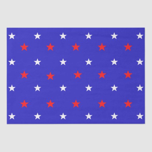 White and Red Stars - Starry Sky Pattern Seidenpapier (Vorderseite)