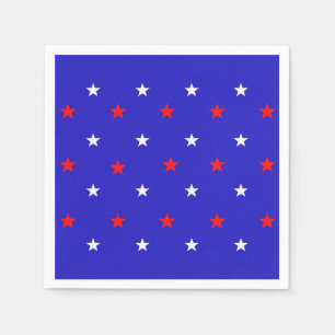 White and Red Stars - Starry Sky Pattern Serviette