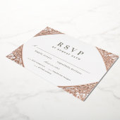 White and Rose Gold Arabesque Foil Einladung (Gedreht)