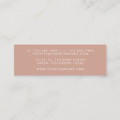 White and Rosen Gold Agate Business Card Mini Visitenkarte (Rückseite)