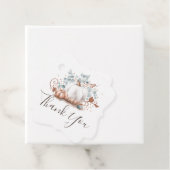 White and Rosen Gold Pumpkins Fall Danke Geschenkanhänger (Beispiel)