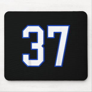 White and Royal Blue Number 37 Jersey Player Unifo Mousepad