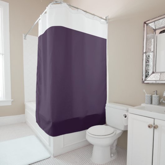 White and Royal Purple Two Tone Shower Curtain Duschvorhang (Beispiel)