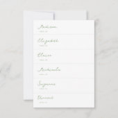 White and Sage Green Wedding Platzkarte DIY (Vorderseite)