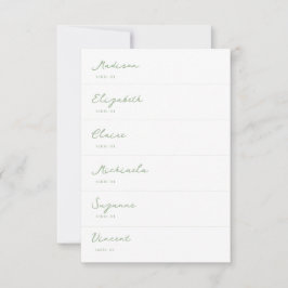 White and Sage Green Wedding Platzkarte DIY