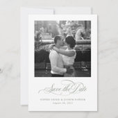 White and Sage Italian Elegance Two Foto QR Code Save The Date (Vorderseite)