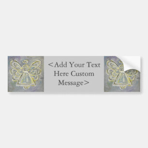 White and Silver Angel Bumper Sticker Autoaufkleber