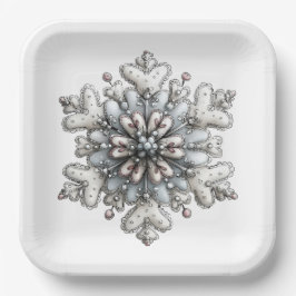 WHITE AND SILVER CHRISTMAS WINTER SNOWFLAKES PAPPTELLER
