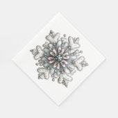 WHITE AND SILVER HOLIDAY WINTER SNOWFLAKES SERVIETTE (Ecke)