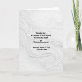 White and Silver Lace and Pearls on Satin Program Karte (Vorderseite)