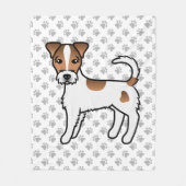 White and Tan Rough Coat Parson Russell Terrier Fleecedecke (Vorderseite)