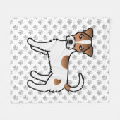 White and Tan Rough Coat Parson Russell Terrier Fleecedecke (Vorderseite (Horizontal))