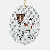 White and Tan Rough Coat Parson Russell Terrier Keramik Ornament (Rechts)