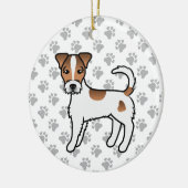 White and Tan Rough Coat Parson Russell Terrier Keramik Ornament (Links)
