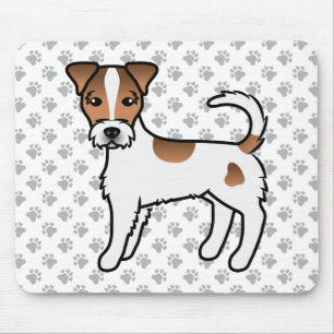 White and Tan Rough Coat Parson Russell Terrier Mousepad