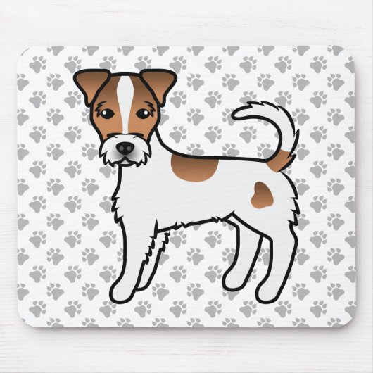 White and Tan Rough Coat Parson Russell Terrier Mousepad (Vorne)