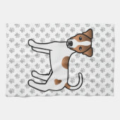 White and Tan Smooth Coat Parson Russell Terrier Geschirrtuch (Horizontal)