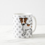 White and Tan Smooth Coat Parson Russell Terrier Kaffeetasse (VorderseiteRechts)