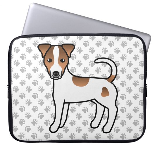 White and Tan Smooth Coat Parson Russell Terrier Laptopschutzhülle (Vorderseite)