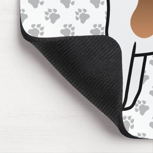 White and Tan Smooth Fox Terrier Niedlicher Cartoo Mousepad (Ecke)