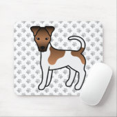 White and Tan Smooth Fox Terrier Niedlicher Cartoo Mousepad (Mit Mouse)