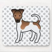 White and Tan Smooth Fox Terrier Niedlicher Cartoo Mousepad (Vorne)