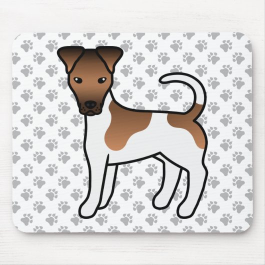 White and Tan Smooth Fox Terrier Niedlicher Cartoo Mousepad (Vorne)