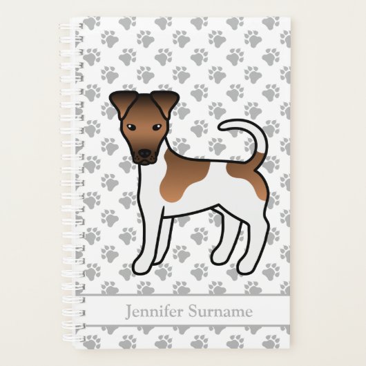 White and Tan Smooth Fox Terrier Niedlicher Hund & Planer (Vorderseite)