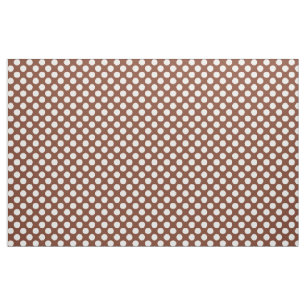 White and Terracotta Poka Dot Stoff